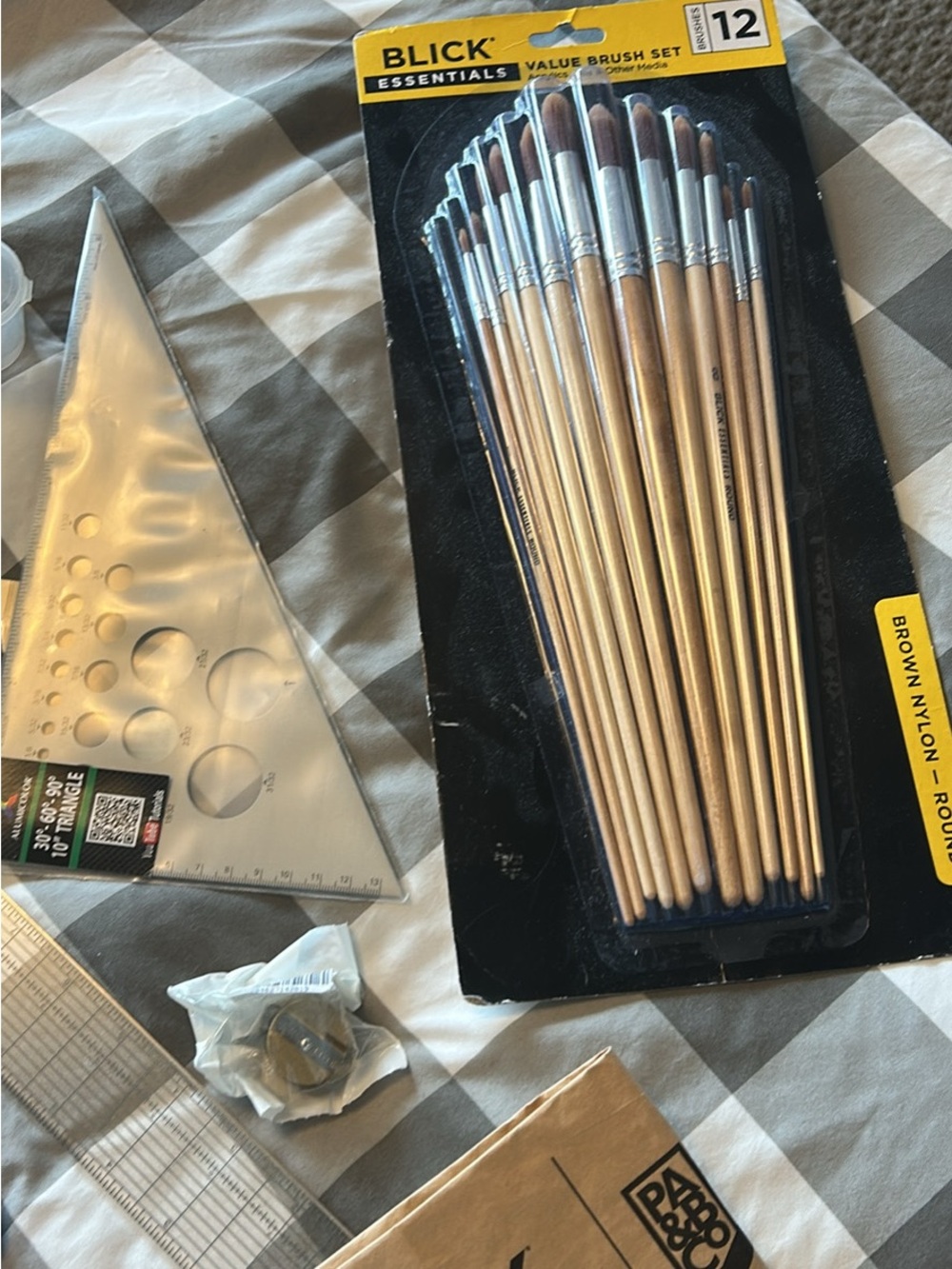 Essentials 12-Piece Brown Nylon Paint Brush Set